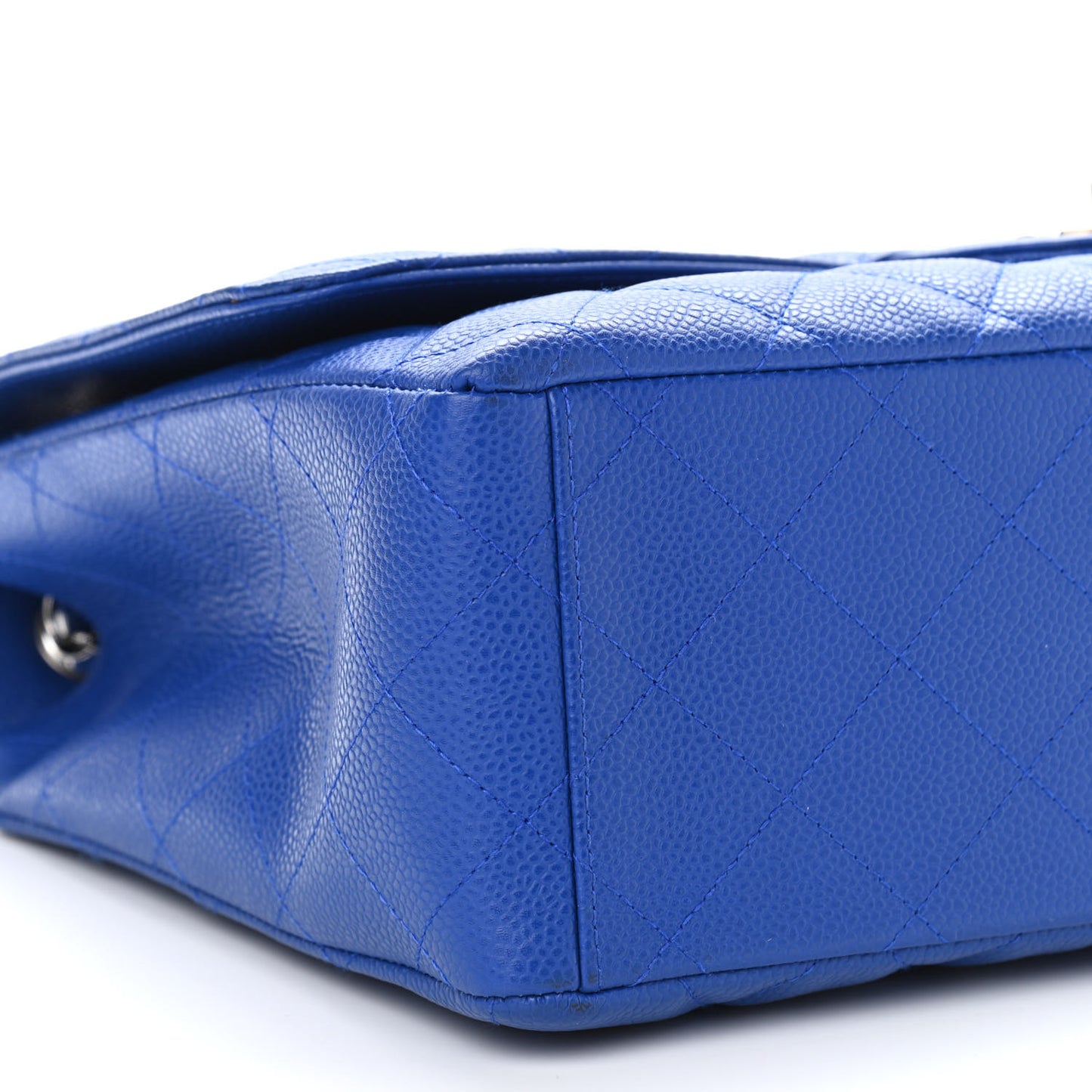 Caviar Quilted Maxi Single Flap Blue