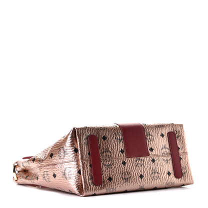 MCM Metallic Visetos Medium Klara Hobo Champagne Gold 3 of 5