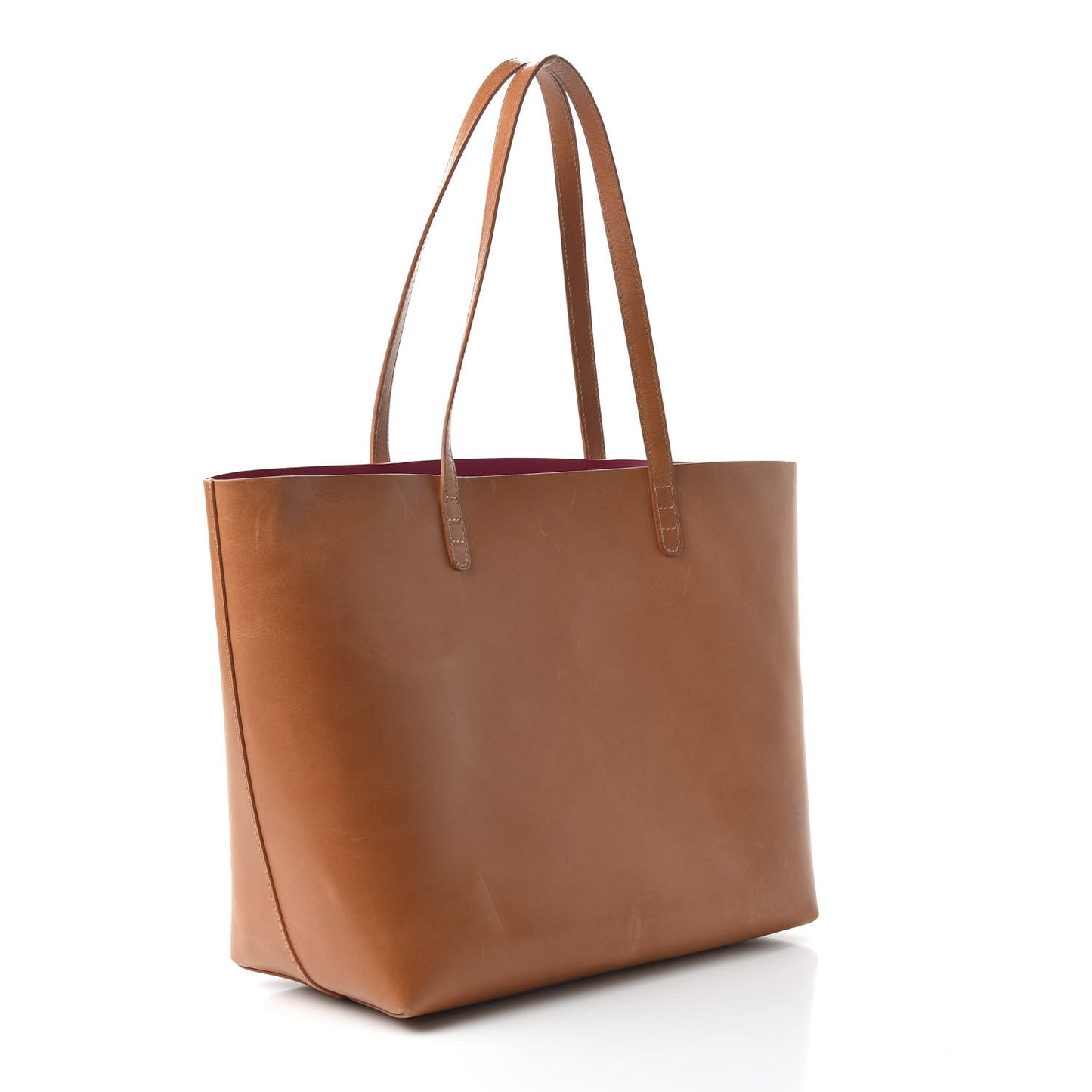 Calfskin Large Shopping Tote Cammello Rosa