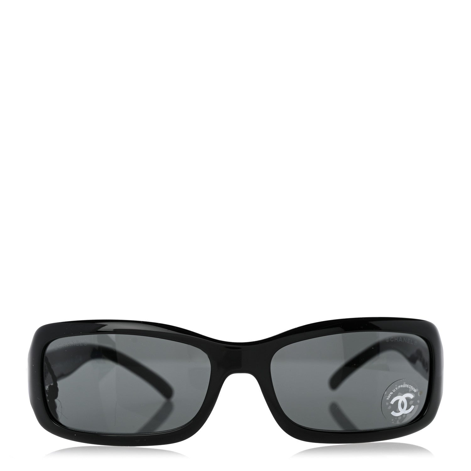 Chanel Acetate Rectangle CC Sunglasses 6024 Black 2 of 7
