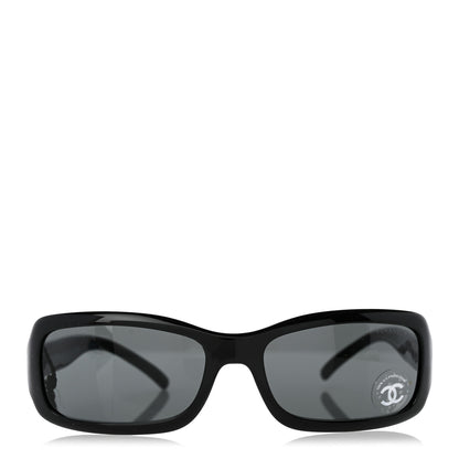Chanel Acetate Rectangle CC Sunglasses 6024 Black 2 of 7