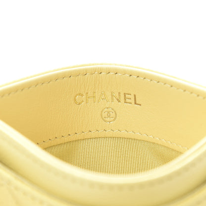 Chanel Caviar Quilted Crystal Card Holder Yellow 6 of 9