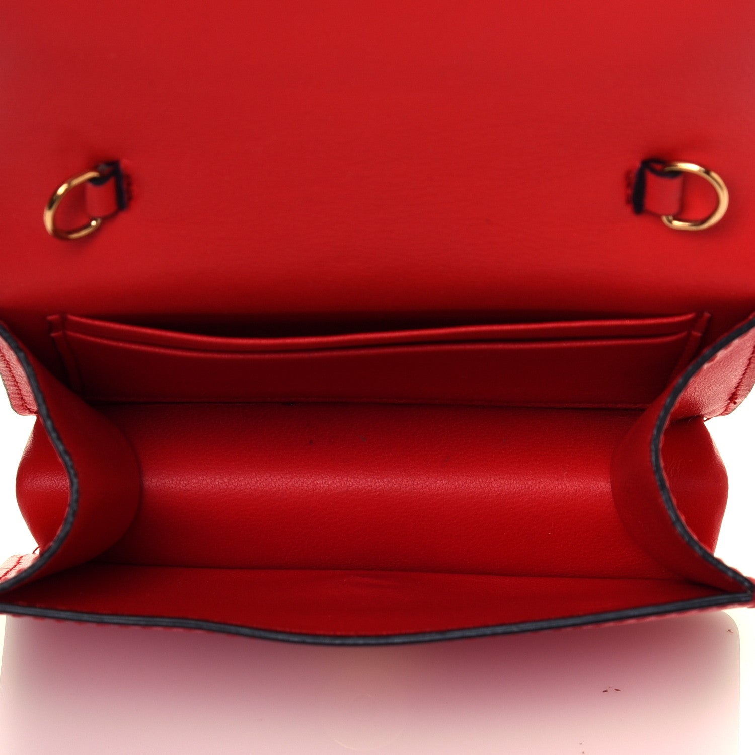 Versace Vitello Mini Virtus Chain Clutch Red 6 of 13