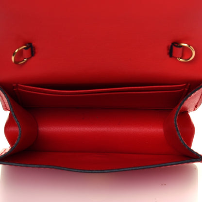 Versace Vitello Mini Virtus Chain Clutch Red 6 of 13