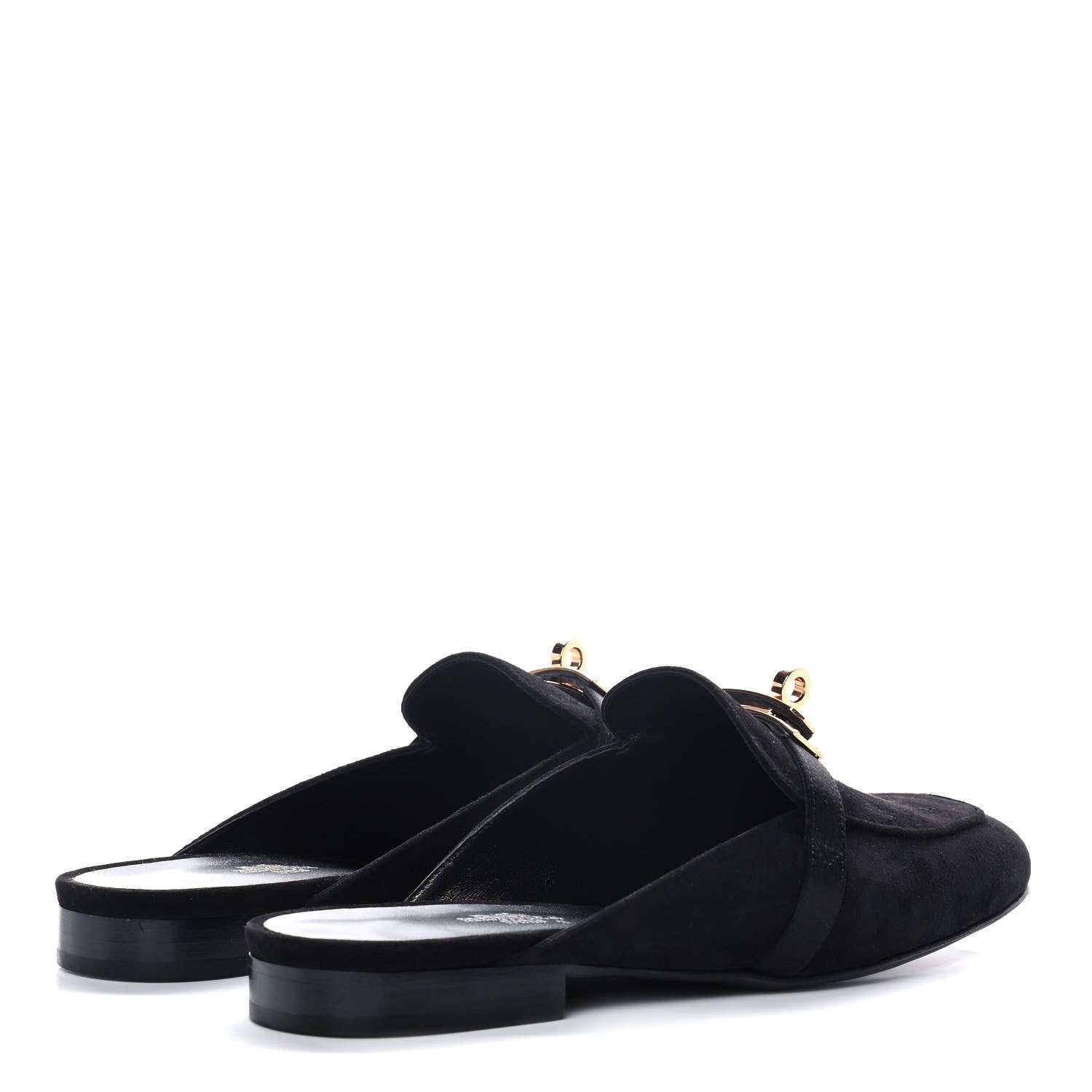 Hermes Suede Goatskin Oz Mules 38 Black 4 of 9