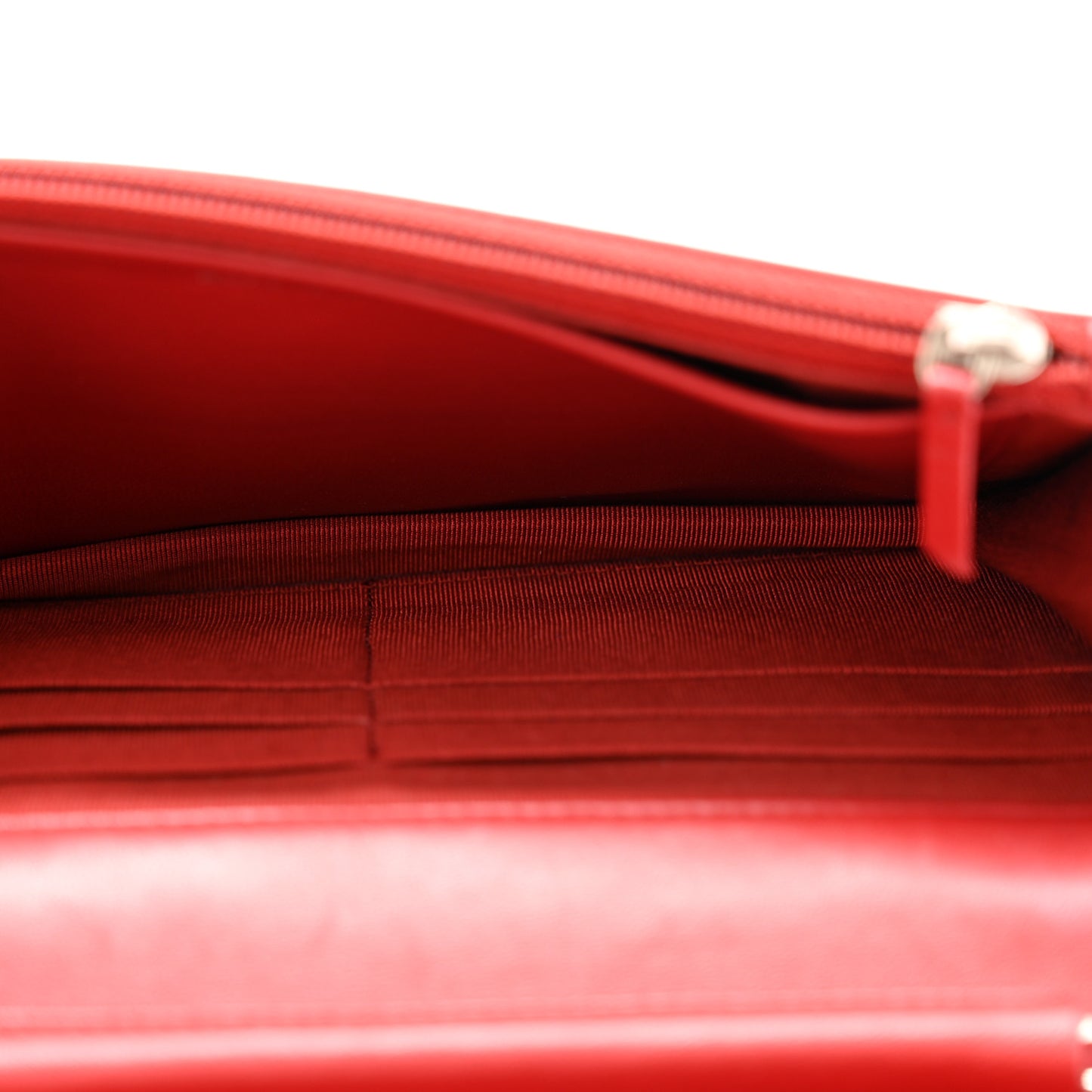 Lambskin Quilted Wallet On Chain WOC Red