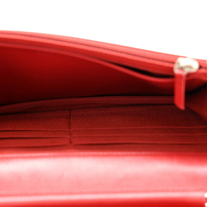 Chanel Lambskin Quilted Wallet On Chain WOC Red 5 of 11