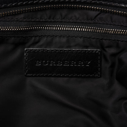 Burberry Nylon Beat Check Studded Medium Edenham Satchel Black 8 of 11