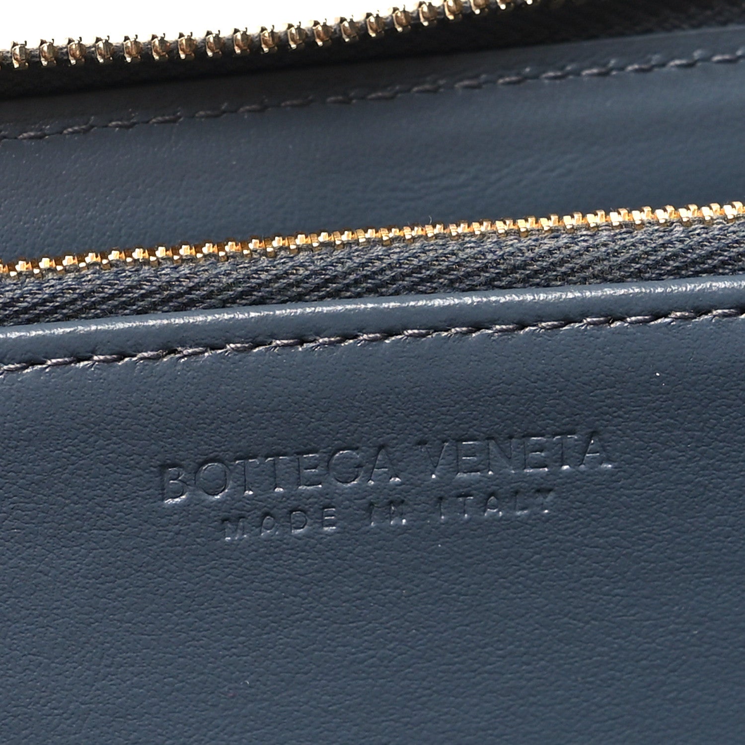 Bottega Veneta Calfskin Maxi Intrecciato Zip Around Wallet Thunder 6 of 7