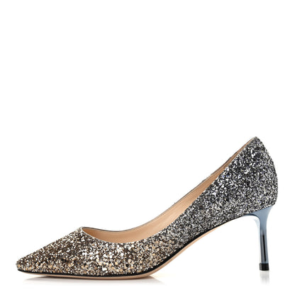 Jimmy Choo Glitter Degrade Pointy Toe Romy 60 Pumps 35.5 Antique Gold Anthracite 1 of 7