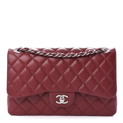 Chanel Caviar Quilted Jumbo Double Flap Red 1 of 10