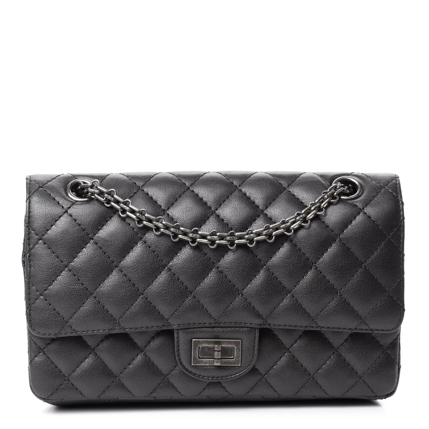 Metallic Sheepskin Quilted 2.55 Reissue 225 Flap Black