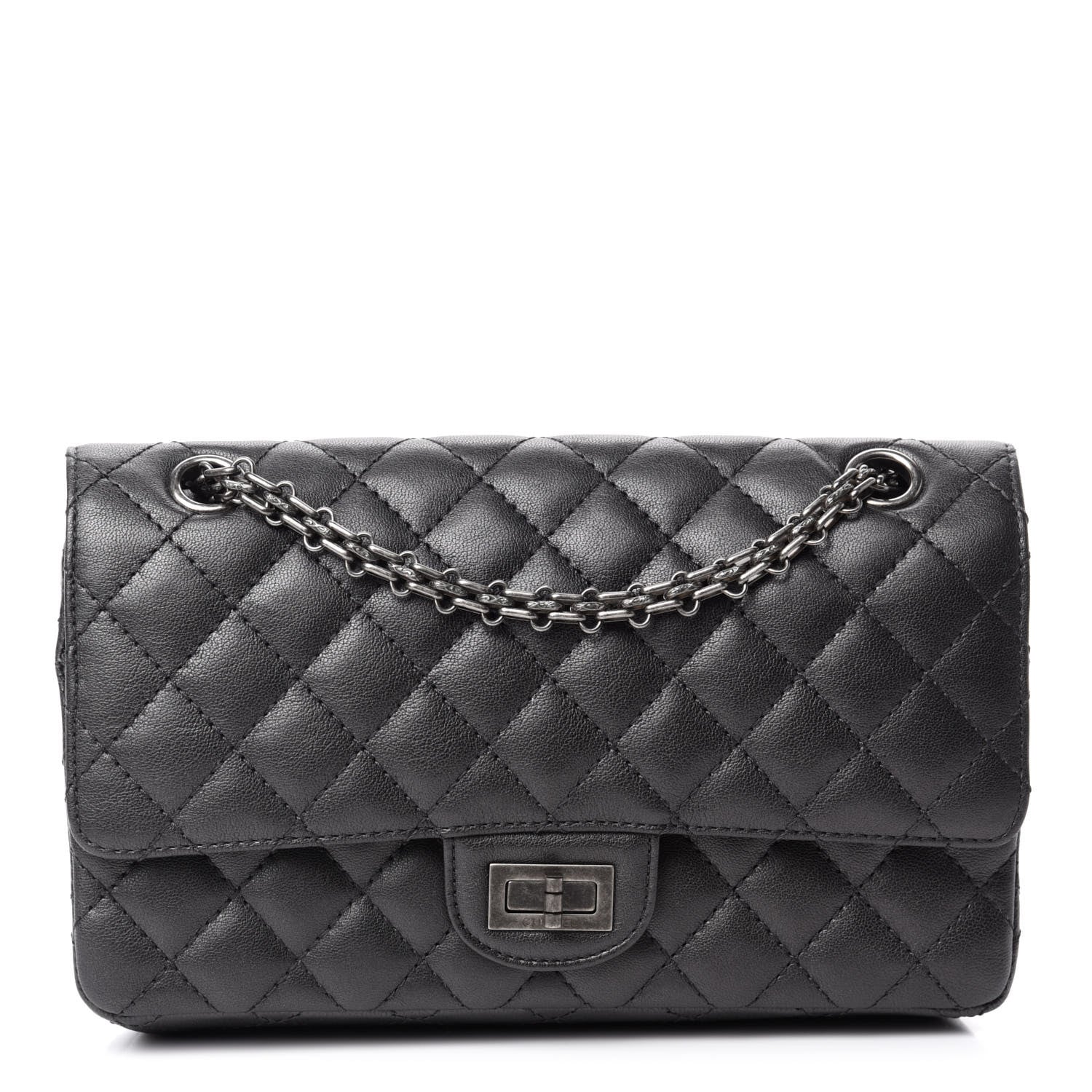 Chanel Metallic Sheepskin Quilted 2.55 Reissue 225 Flap Black 1 of 10