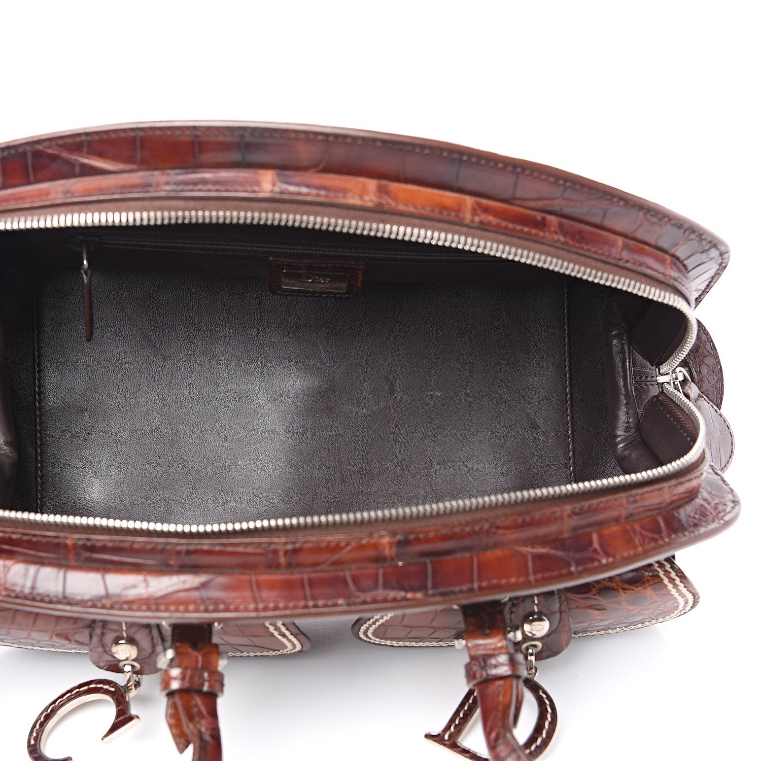 Christian Dior Crocodile My Dior Satchel Brown 4 of 9
