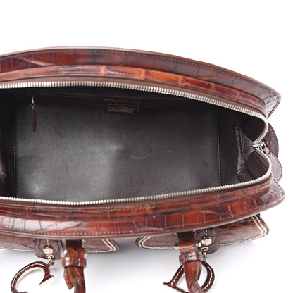 Christian Dior Crocodile My Dior Satchel Brown 4 of 9