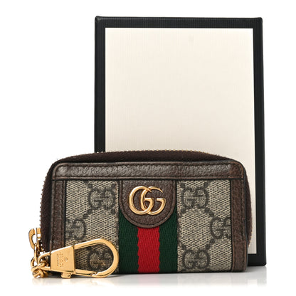Gucci GG Supreme Monogram Web Ophidia Zip Around Key Case Beige New Acero 7 of 7