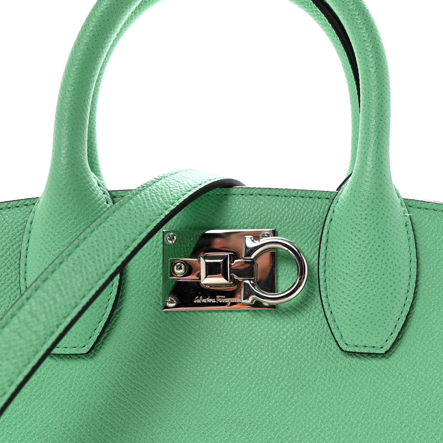 Salvatore Ferragamo Hammered Calfskin Small The Studio Box Bag