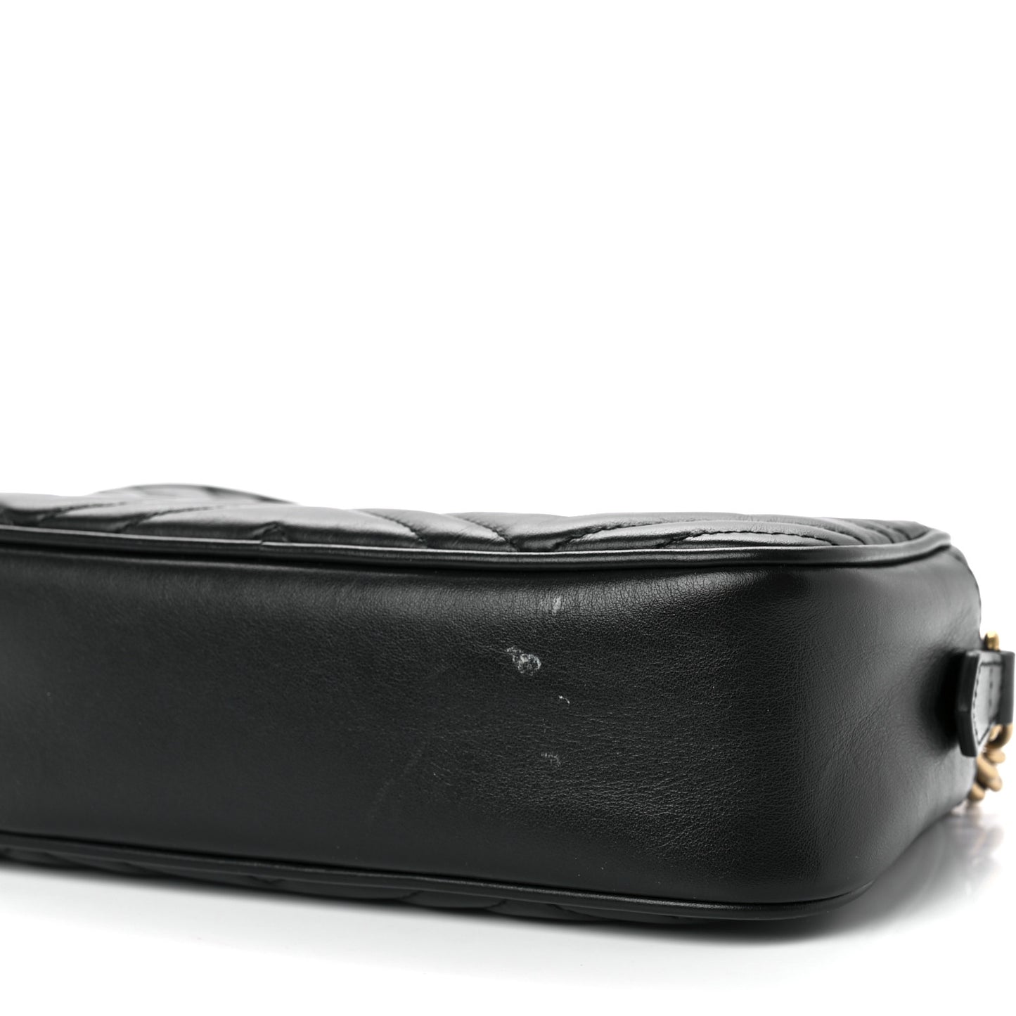 Calfskin Matelasse Small GG Marmont Chain Shoulder Bag Black