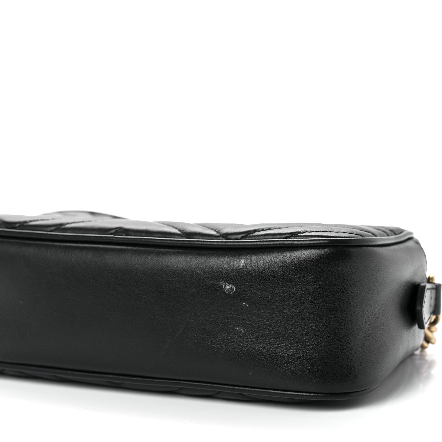 Gucci Calfskin Matelasse Small GG Marmont Chain Shoulder Bag Black 9 of 11