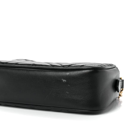 Gucci Calfskin Matelasse Small GG Marmont Chain Shoulder Bag Black 9 of 11