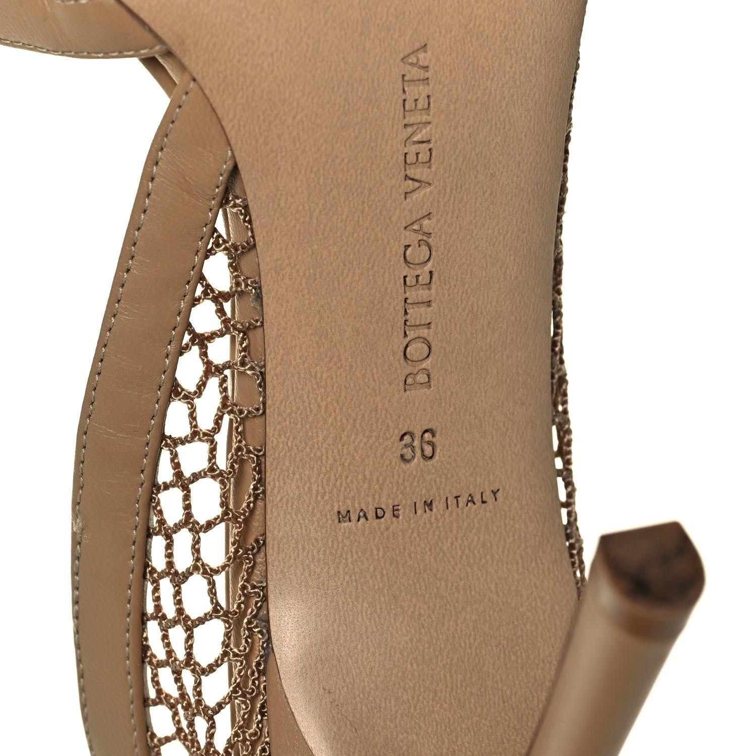 Bottega Veneta Mesh Nappa Chunky Chain Sandals 36 Beige Pony 6 of 8
