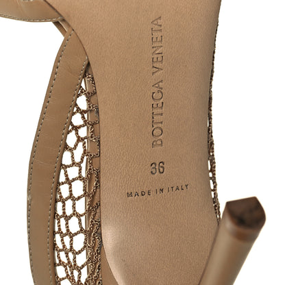 Bottega Veneta Mesh Nappa Chunky Chain Sandals 36 Beige Pony 6 of 8