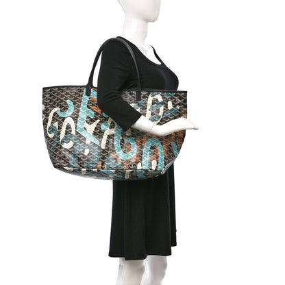 Goyard Goyardine Saint Louis Lettres Camouflage GM Black Blue 2 of 8