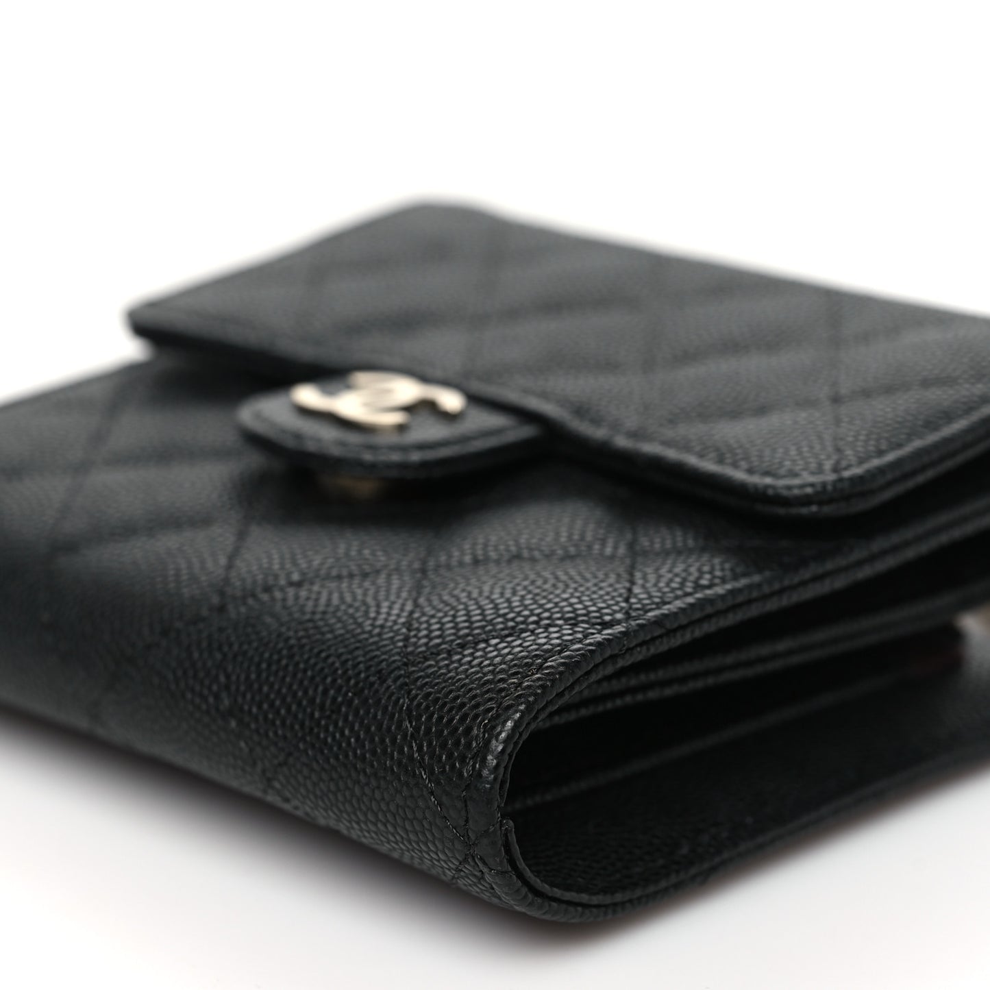 Caviar Quilted Clutch With Chain Bag Black