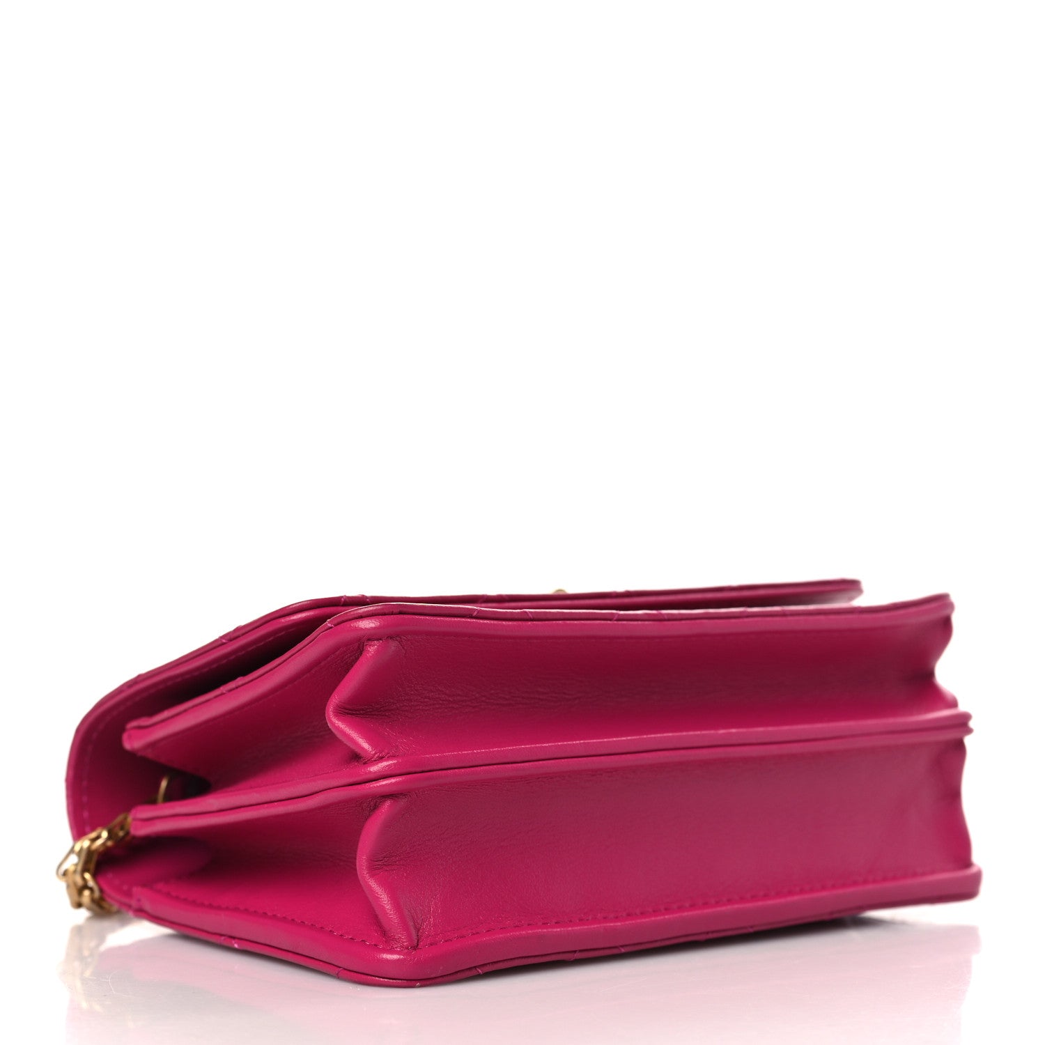 Chanel Aged Calfskin Quilted Mini Reissue Wallet On Chain WOC Fuchsia 4 of 10