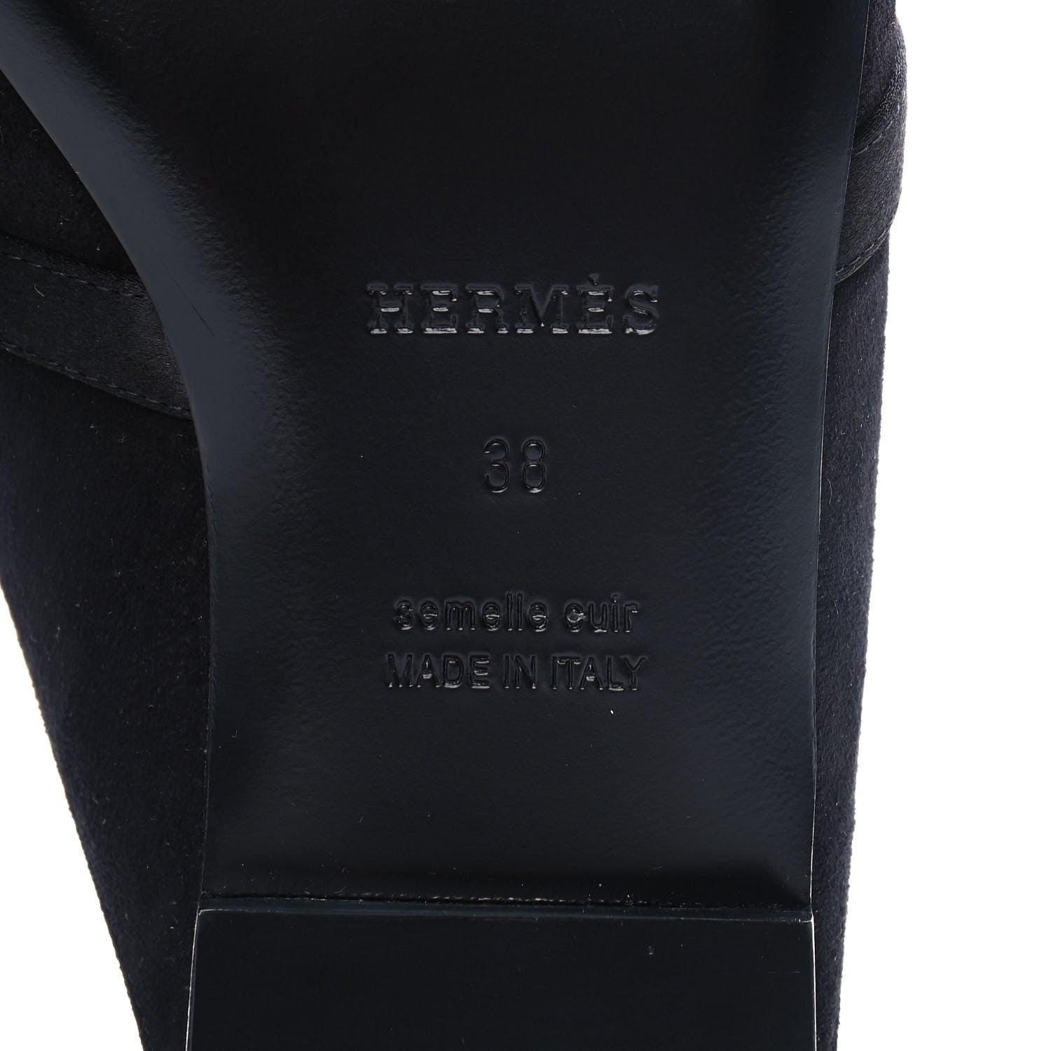 Hermes Suede Goatskin Oz Mules 38 Black 6 of 9