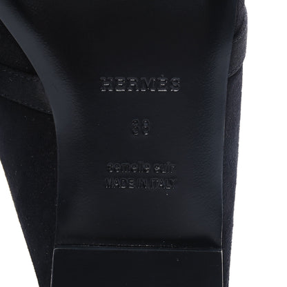 Hermes Suede Goatskin Oz Mules 38 Black 6 of 9