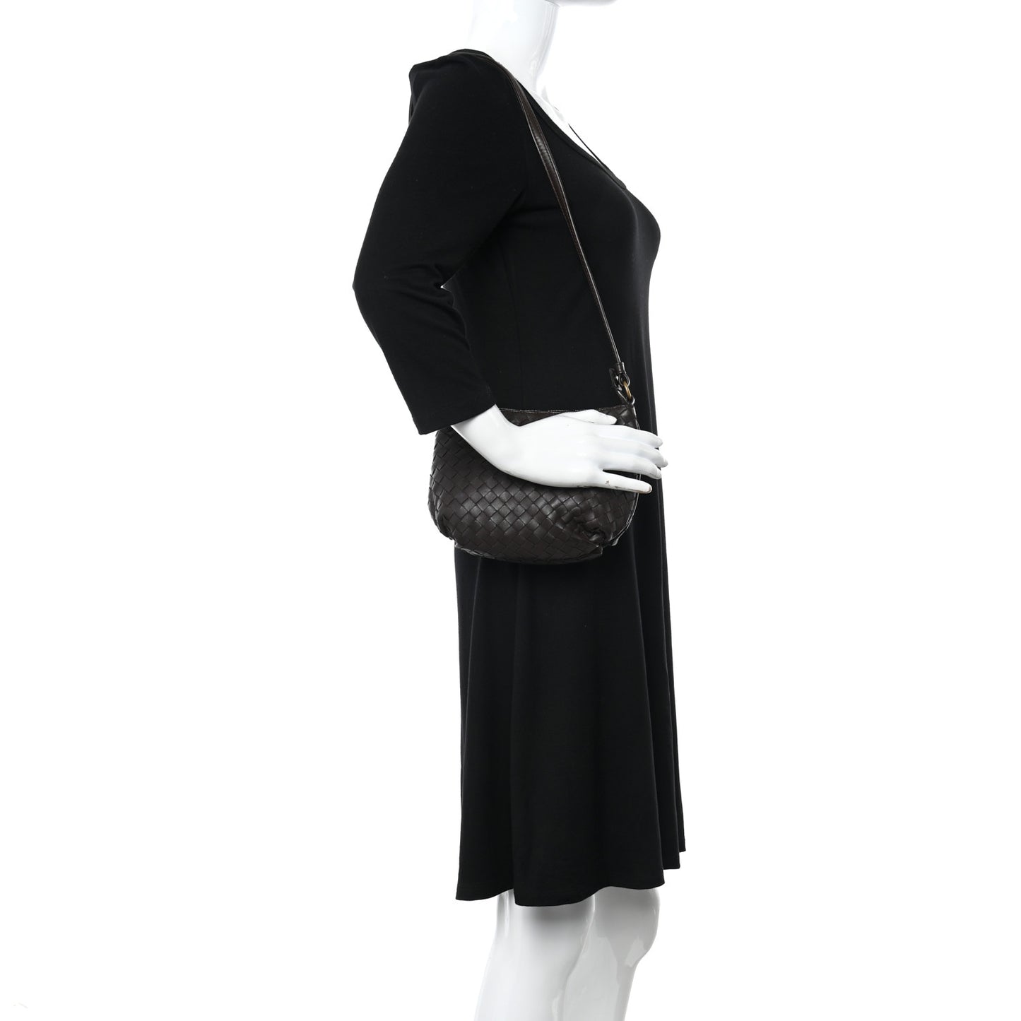 Nappa Intrecciato Crossbody Ebano