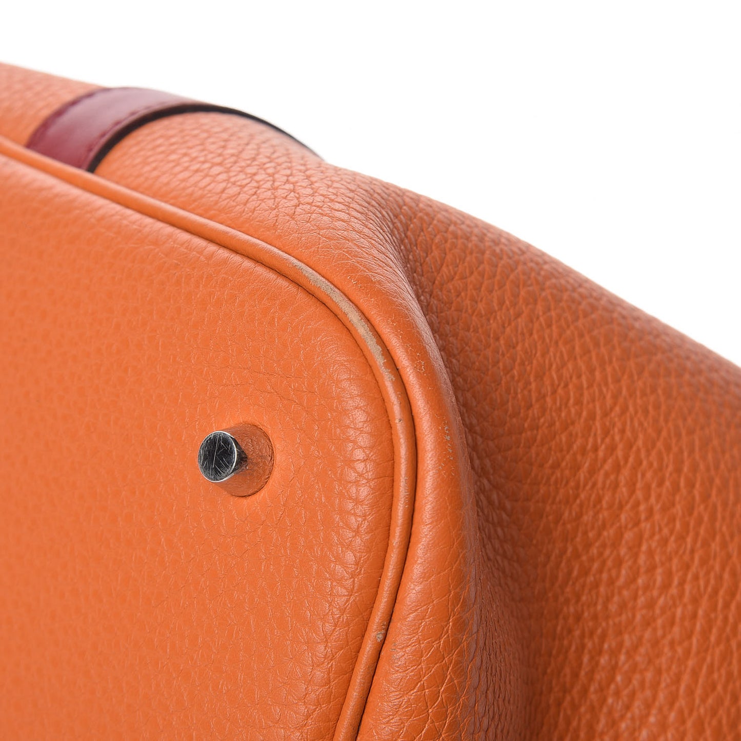 Taurillon Clemence Swift Eclat Picotin Lock 26 GM Orange Rouge Grenat