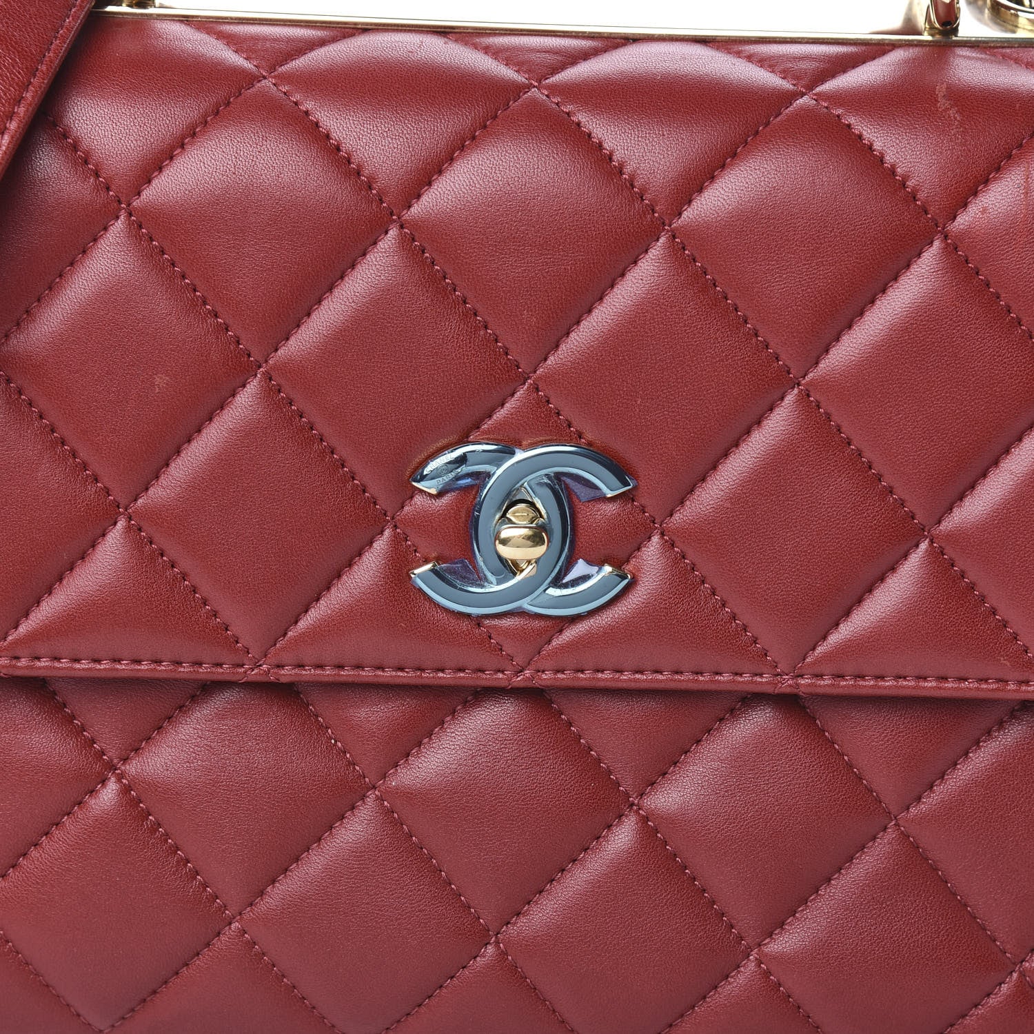 Chanel Lambskin Quilted Medium Trendy CC Flap Dual Handle Bag Red 11 of 14