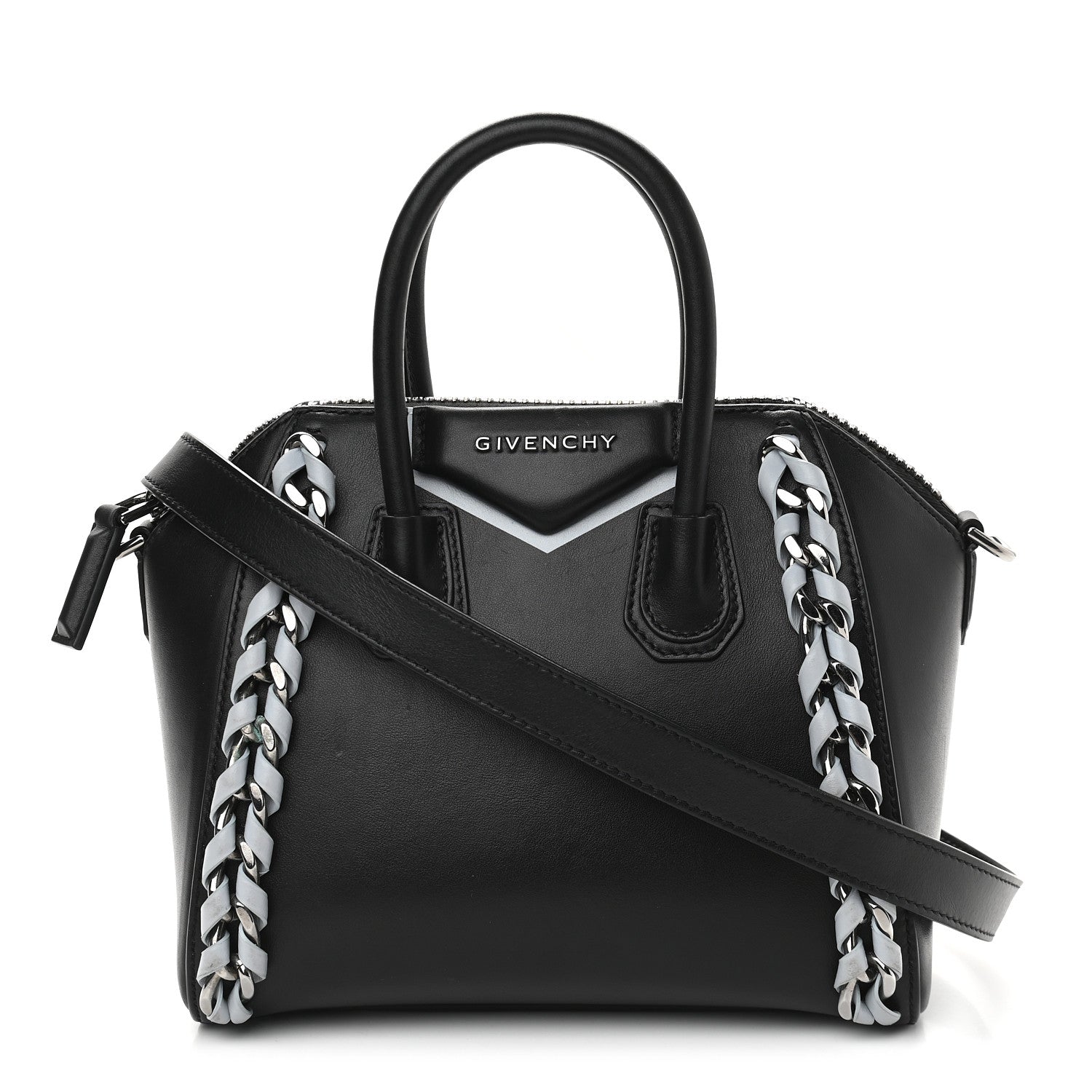 Givenchy Smooth Calfskin Mini Chain Weave Antigona Black 1 of 9