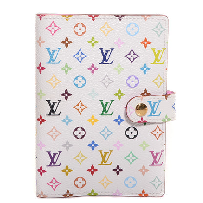 Louis Vuitton Monogram Multicolor Small Ring Agenda Cover White Litchi 1 of 8