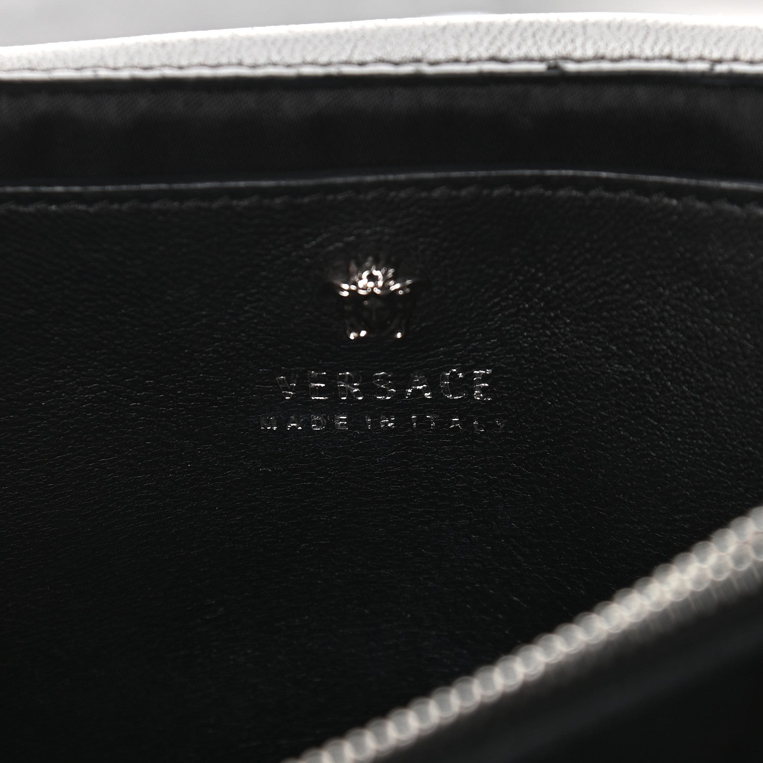Versace Suede Palazzo Crystal Chain Evening Bag Black 6 of 8