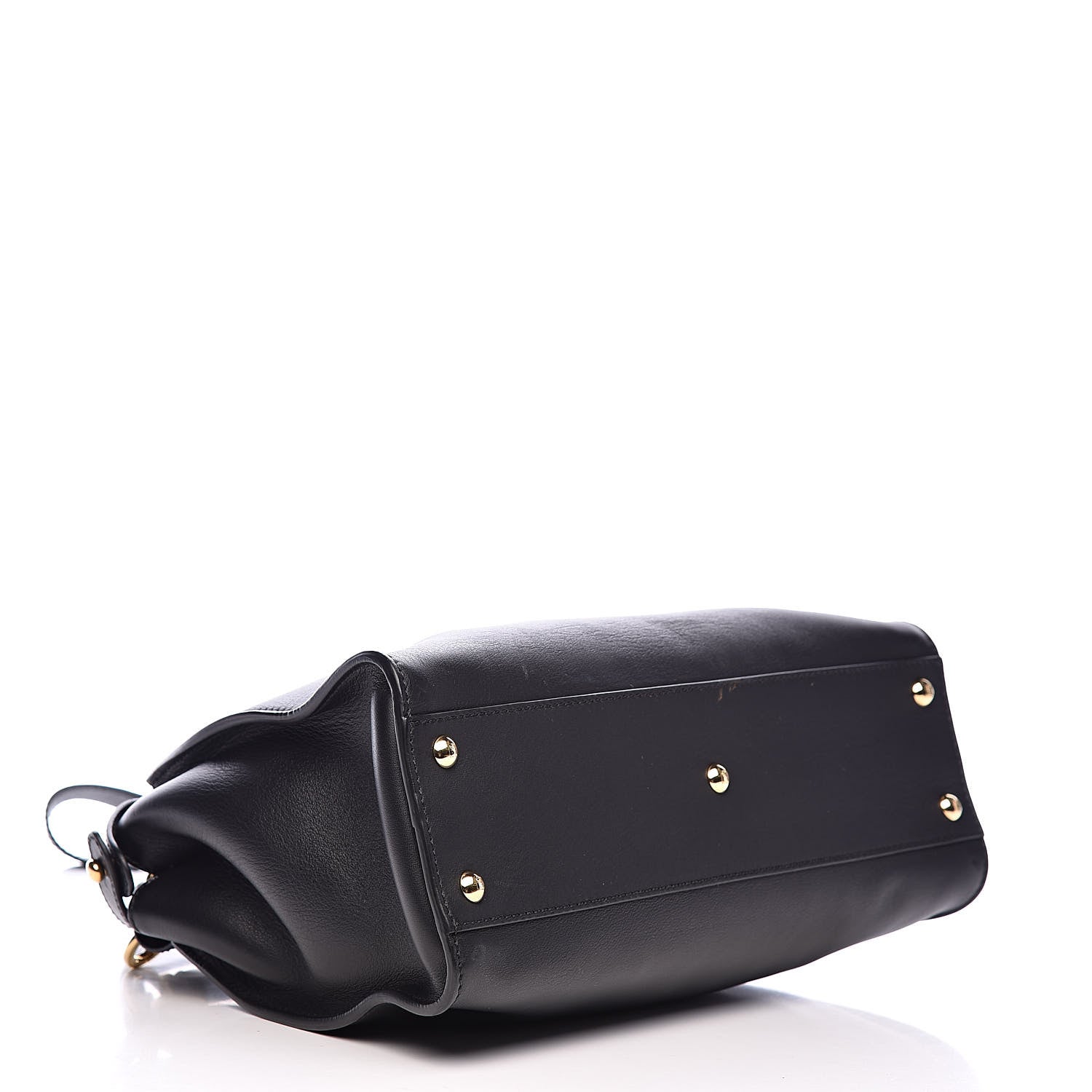 Fendi Vitello Seta Shiny Nappa Medium Peekaboo Iconic Satchel Black 4 of 13