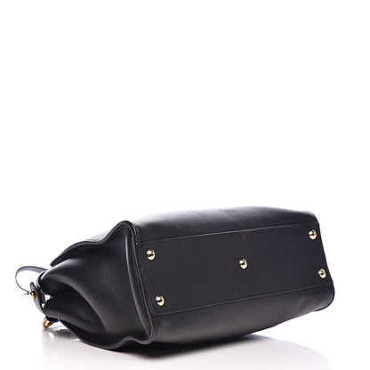Fendi Vitello Seta Shiny Nappa Medium Peekaboo Iconic Satchel Black 4 of 13