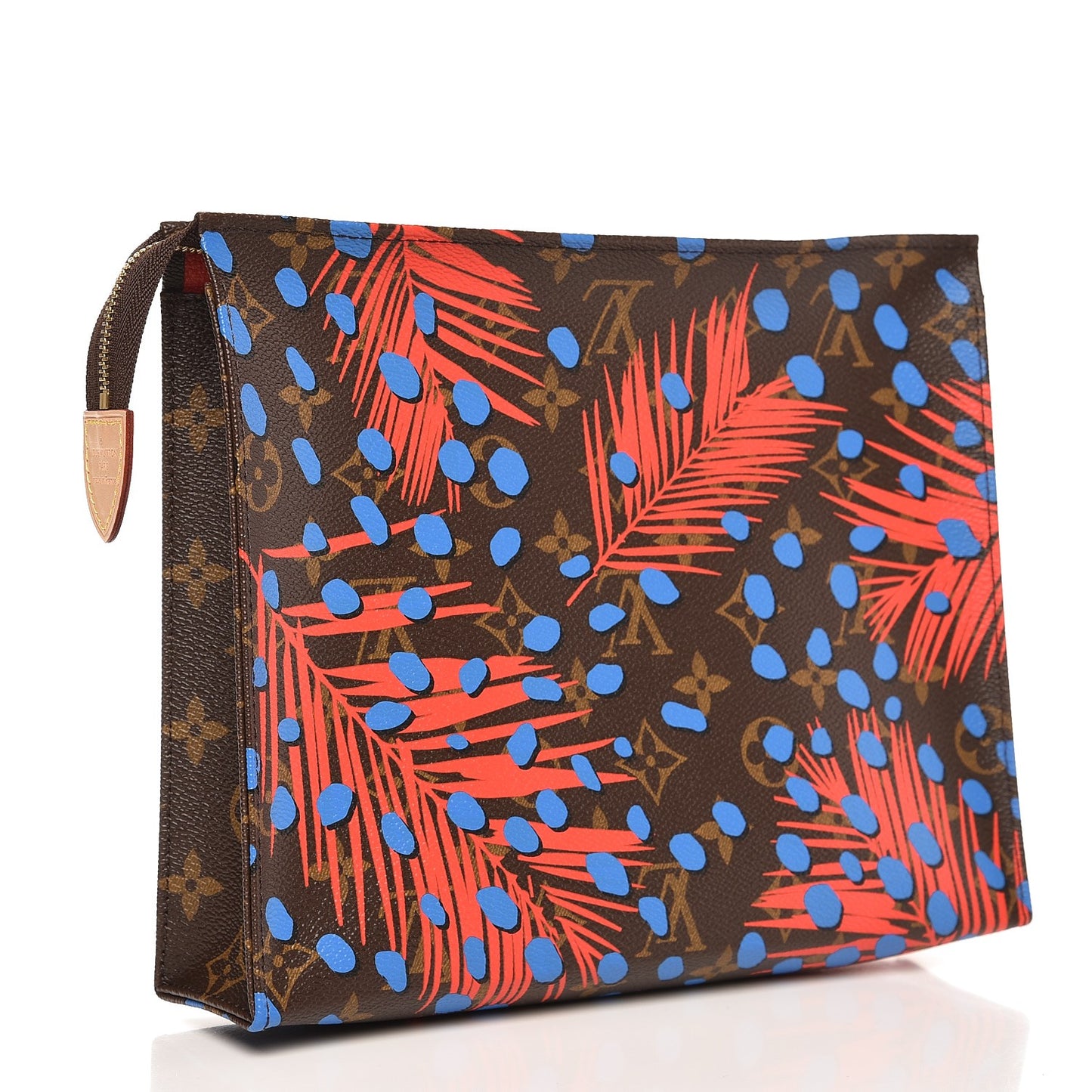 Monogram Jungle Dots Toiletry Pouch 26 Coquelicot Denim