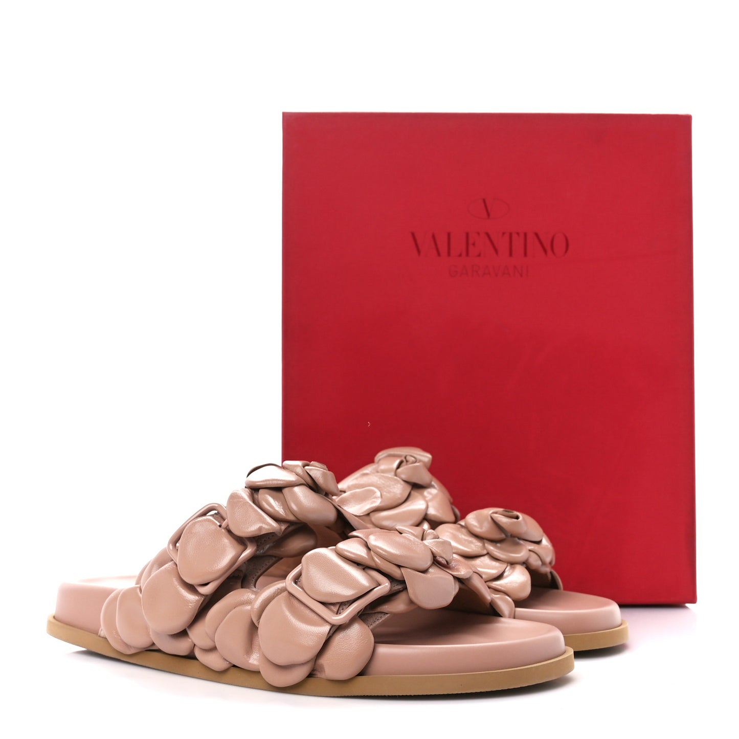Kidskin Atelier 03 Rose Edition Double Buckle Slide Sandals 40 Rose Canelle