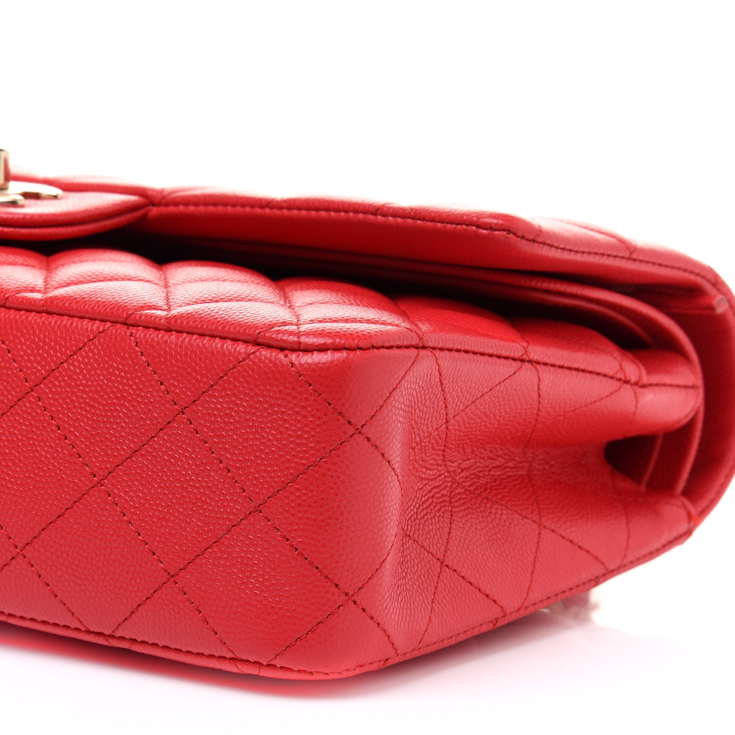 Chanel Caviar Quilted Medium Double Flap Red 10 of 11