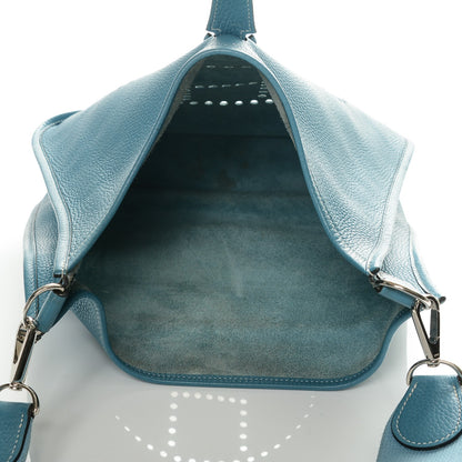 Hermes Taurillon Clemence Evelyne II GM Blue Jean 7 of 11