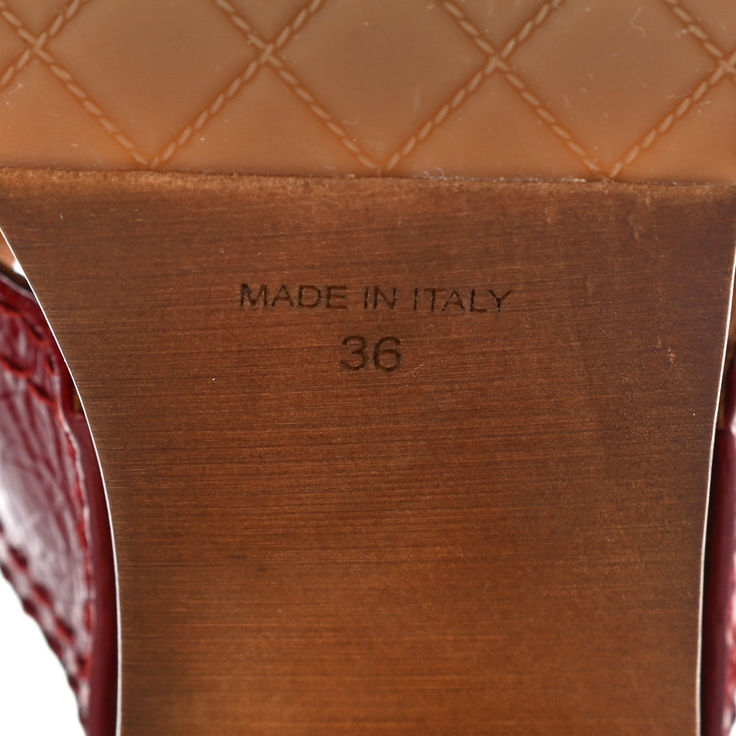Chanel Shiny Crumpled Calfskin Chain Platform Mules 36 Red 6 of 8