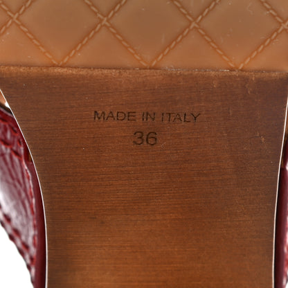 Chanel Shiny Crumpled Calfskin Chain Platform Mules 36 Red 6 of 8