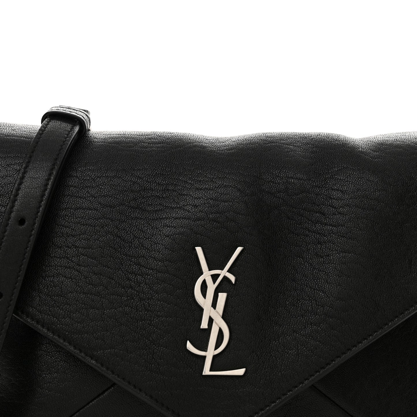Lambskin Monogram Large Pouch On Strap Black