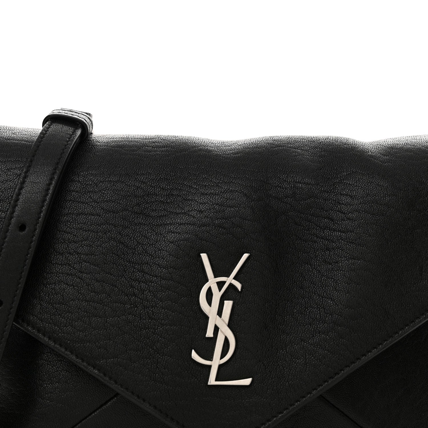 Saint Laurent Lambskin Monogram Large Pouch On Strap Black 9 of 17