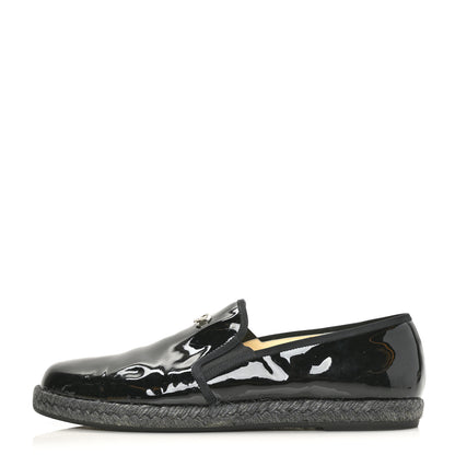 Chanel Patent Calfskin CC Mocassin Loafer Espadrilles 41.5 Black 1 of 7