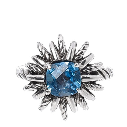 David Yurman Sterling silver Blue Topaz Starburst Ring 50.6 5.5 1 of 4