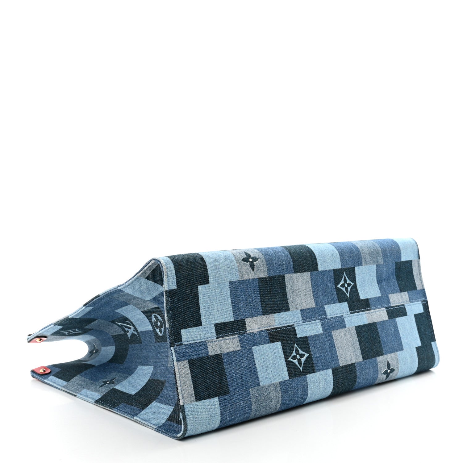 Louis Vuitton Denim Damier Monogram Onthego Blue Rouge 4 of 9